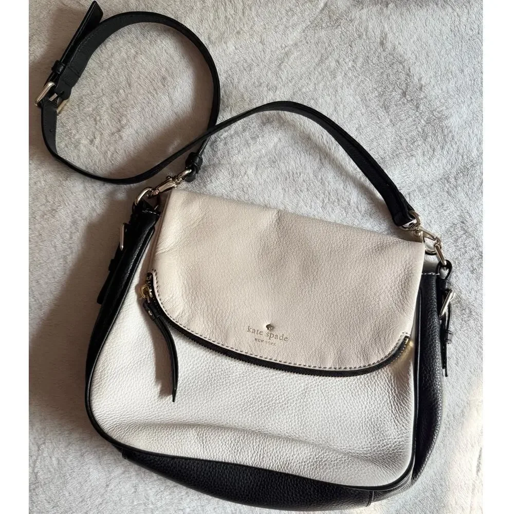 KATE SPADE Colorblock Leather Crossbody Zippered Purse Bag Satchel - Picture 3 of 8